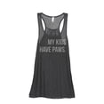 thumbnail image 1 of Thread Tank My Kids Have Paws Women's Sleeveless Flowy Racerback Tank Top Charcoal Large, 1 of 5