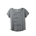 thumbnail image 1 of Thread Tank My Life Story Women's Relaxed Slouchy Dolman T-Shirt Tee Heather Grey 3X-Large, 1 of 4