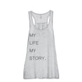 thumbnail image 1 of Thread Tank My Life Story Women's Sleeveless Flowy Racerback Tank Top Sport Grey 2X-Large, 1 of 5