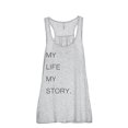 thumbnail image 1 of Thread Tank My Life Story Women's Sleeveless Flowy Racerback Tank Top Sport Grey X-Large, 1 of 5