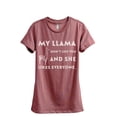 thumbnail image 1 of Thread Tank My Llama Don't Like You And She Likes Everyone Women's Fashion Relaxed Crewneck T-Shirt Tee Heather Rouge Small, 1 of 4