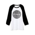 thumbnail image 1 of Thread Tank NEVER Unisex 3/4 Sleeves Baseball Raglan White Black Small, 1 of 4