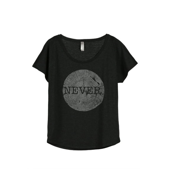 Thread Tank NEVER Women's Relaxed Slouchy Dolman T-Shirt Tee Heather Black 2X-Large