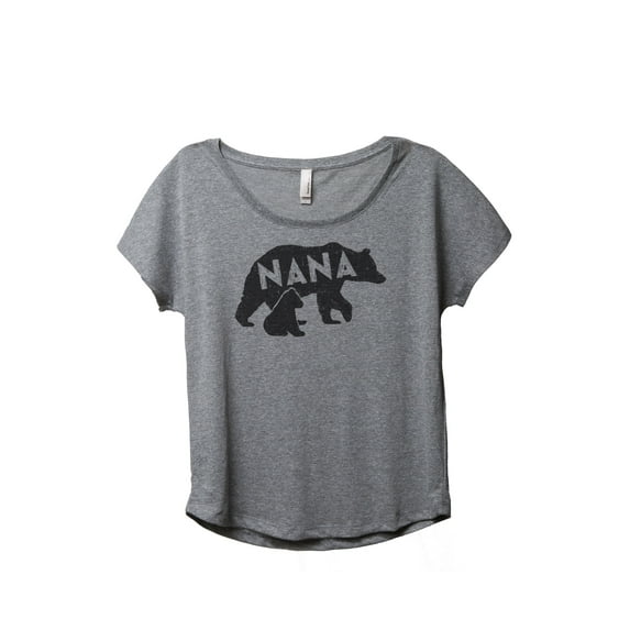 Thread Tank Nana Bear Women's Fashion Relaxed Slouchy Dolman T-Shirt Tee Heather Grey Medium