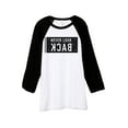 thumbnail image 1 of Thread Tank Never Look Back Unisex 3/4 Sleeves Baseball Raglan White Black Small, 1 of 4