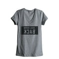 thumbnail image 1 of Thread Tank Never Look Back Women's Relaxed V-Neck T-Shirt Tee Heather Grey 2X-Large, 1 of 4