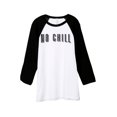 thumbnail image 1 of Thread Tank No Chill Unisex 3/4 Sleeves Baseball Raglan White Black Small, 1 of 4