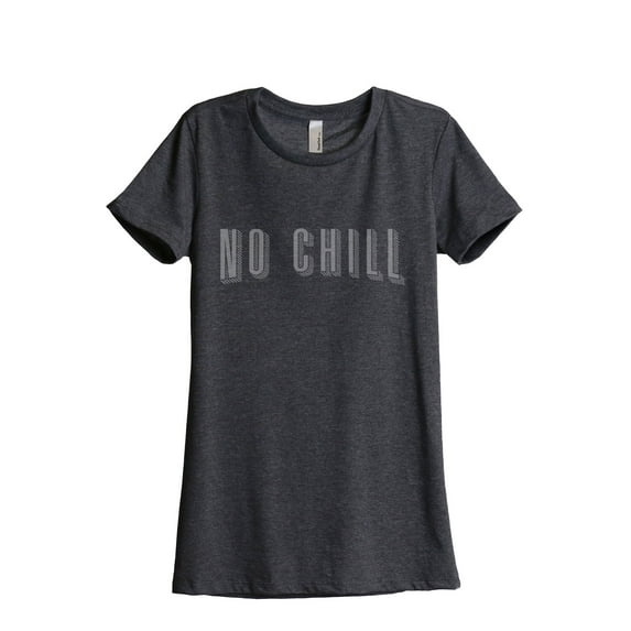 Thread Tank No Chill Women's Relaxed Crewneck T-Shirt Tee Charcoal Large
