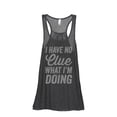 thumbnail image 1 of Thread Tank No Clue Women's Sleeveless Flowy Racerback Tank Top Charcoal Medium, 1 of 5