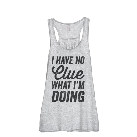 Thread Tank No Clue Women's Sleeveless Flowy Racerback Tank Top Sport Grey 2X-Large