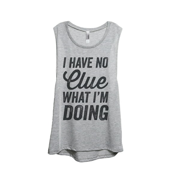 Thread Tank No Clue Women's Sleeveless Muscle Tank Top Sport Grey Small