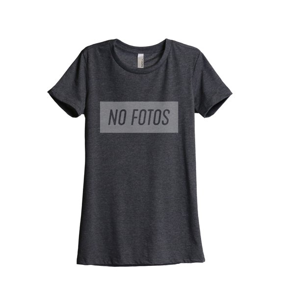 Thread Tank No Fotos Women's Relaxed Crewneck T-Shirt Tee Charcoal Medium