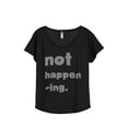 thumbnail image 1 of Thread Tank Not Happening Women's Relaxed Slouchy Dolman T-Shirt Tee Heather Black Small, 1 of 4
