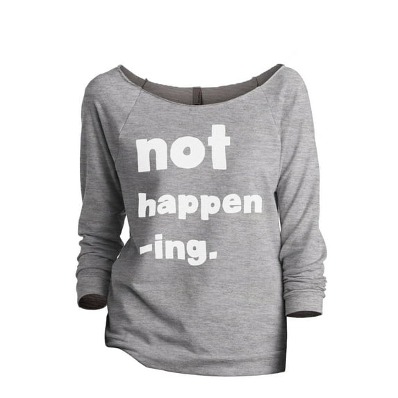Thread Tank Not Happening Women's Slouchy 3/4 Sleeves Raglan Sweatshirt Sport Grey 2X-Large