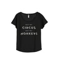 thumbnail image 1 of Thread Tank Not My Circus Not My Monkeys Women's Fashion Relaxed Slouchy Dolman T-Shirt Tee Heather Black Small, 1 of 4
