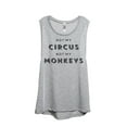 thumbnail image 1 of Thread Tank Not My Circus Not My Monkeys Women's Fashion Sleeveless Muscle Tank Top Sport Grey X-Large, 1 of 4