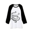 thumbnail image 1 of Thread Tank Octo Tenta Unisex 3/4 Sleeves Baseball Raglan White Black 2X-Large, 1 of 4