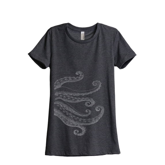 Thread Tank Octo Tenta Women's Relaxed Crewneck T-Shirt Tee Charcoal 2X-Large