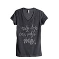 thumbnail image 1 of Thread Tank Only Dogs Can Judge Me Women's Fashion Relaxed V-Neck T-Shirt Tee Charcoal Small, 1 of 4