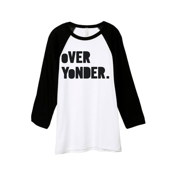Thread Tank Over Yonder Unisex 3/4 Sleeves Baseball Raglan White Black Small