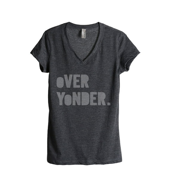 Thread Tank Over Yonder Women's Relaxed V-Neck T-Shirt Tee Charcoal Small