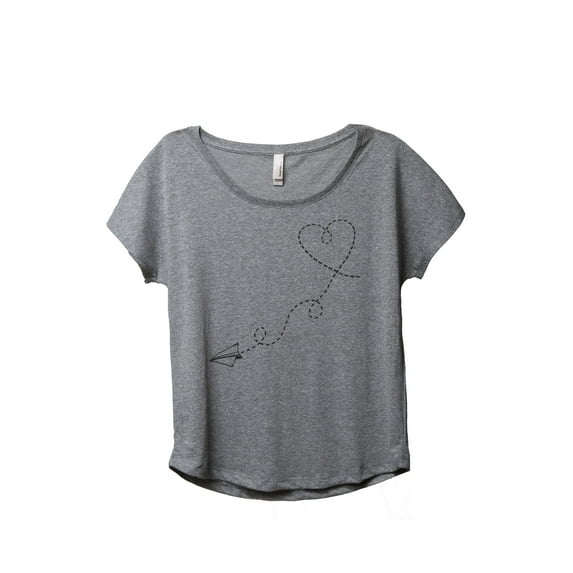 Thread Tank Paper Airplanes Women's Relaxed Slouchy Dolman T-Shirt Tee Heather Grey 2X-Large