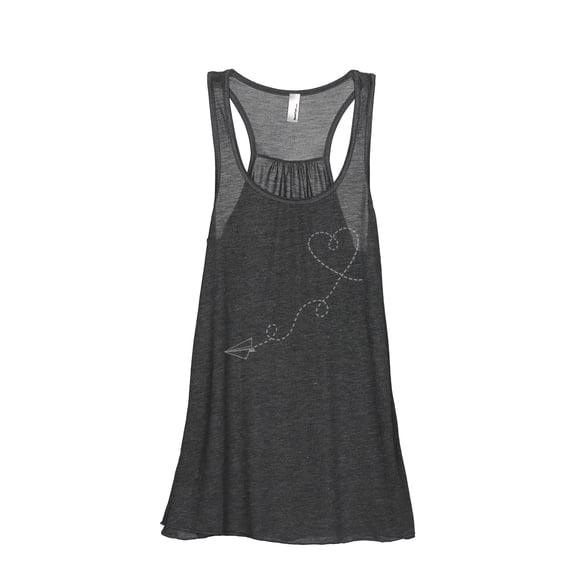 Thread Tank Paper Airplanes Women's Sleeveless Flowy Racerback Tank Top Charcoal Small