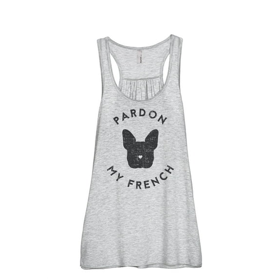 Thread Tank Pardon My French Women's Fashion Sleeveless Flowy Racerback Tank Top Sport Grey Large