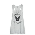 thumbnail image 1 of Thread Tank Pardon My French Women's Fashion Sleeveless Flowy Racerback Tank Top Sport Grey X-Large, 1 of 5