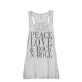 thumbnail image 1 of Thread Tank Peace Love And Rock n Roll Women's Sleeveless Flowy Racerback Tank Top Sport Grey Medium, 1 of 5