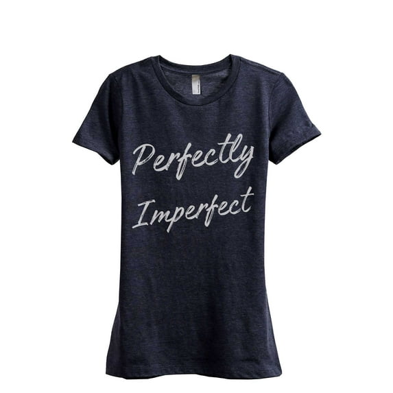 Thread Tank Perfectly Imperfect Women's Relaxed Crewneck T-Shirt Tee Heather Navy X-Large