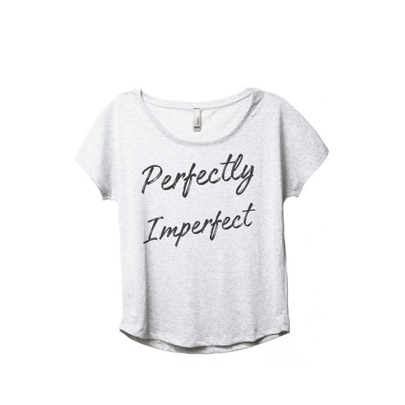 Thread Tank Perfectly Imperfect Women's Relaxed Slouchy Dolman T-Shirt Tee Heather White 2X-Large