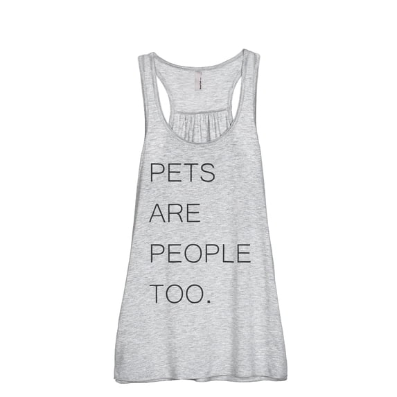 Thread Tank Pets Are People Too Women's Sleeveless Flowy Racerback Tank Top Sport Grey 2X-Large