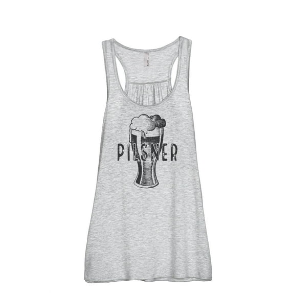Thread Tank Pilsner Glass Sketch Women's Sleeveless Flowy Racerback Tank Top Sport Grey Small