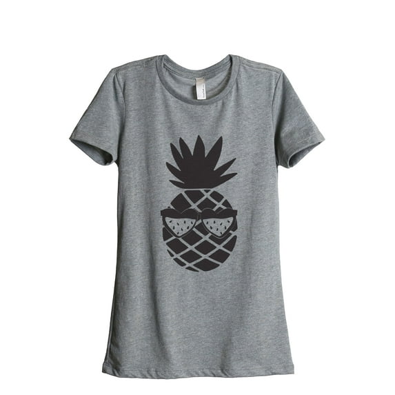 Thread Tank Pineapple Watermelon Sunglasses Women's Relaxed Crewneck T-Shirt Tee Heather Grey Large
