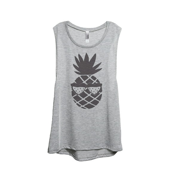 Thread Tank Pineapple Watermelon Sunglasses Women's Sleeveless Muscle Tank Top Sport Grey Small