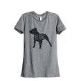 thumbnail image 1 of Thread Tank Pit Bull Dog Silhouette Women's Relaxed Crewneck T-Shirt Tee Heather Grey Small, 1 of 4