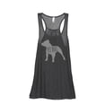 thumbnail image 1 of Thread Tank Pit Bull Dog Silhouette Women's Sleeveless Flowy Racerback Tank Top Charcoal Medium, 1 of 5