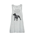 thumbnail image 1 of Thread Tank Pit Bull Dog Silhouette Women's Sleeveless Flowy Racerback Tank Top Sport Grey X-Large, 1 of 5