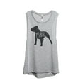 thumbnail image 1 of Thread Tank Pit Bull Dog Silhouette Women's Sleeveless Muscle Tank Top Sport Grey Large, 1 of 4