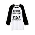 thumbnail image 1 of Thread Tank Pizza Is Forever Unisex 3/4 Sleeves Baseball Raglan White Black Small, 1 of 4