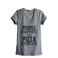 thumbnail image 1 of Thread Tank Pizza Is Forever Women's Relaxed V-Neck T-Shirt Tee Heather Grey Large, 1 of 4