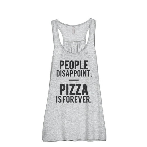 Thread Tank Pizza Is Forever Women's Sleeveless Flowy Racerback Tank Top Sport Grey 2X-Large