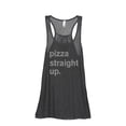 thumbnail image 1 of Thread Tank Pizza Straight Up Women's Sleeveless Flowy Racerback Tank Top Charcoal Small, 1 of 5
