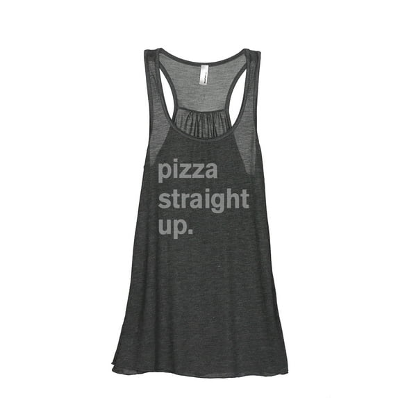 Thread Tank Pizza Straight Up Women's Sleeveless Flowy Racerback Tank Top Charcoal Small
