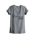 thumbnail image 1 of Thread Tank Please This Aint My First Rodeo Women's Relaxed V-Neck T-Shirt Tee Heather Grey 2X-Large, 1 of 4