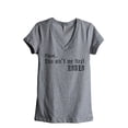 thumbnail image 1 of Thread Tank Please This Aint My First Rodeo Women's Relaxed V-Neck T-Shirt Tee Heather Grey Small, 1 of 4