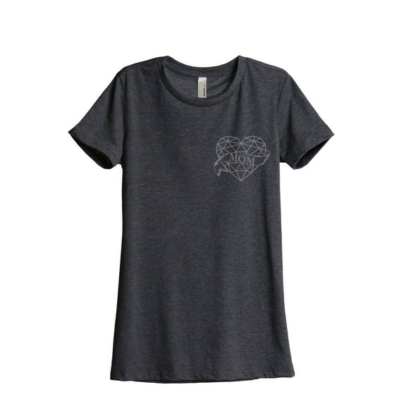 Thread Tank Polygon Tattoo Heart Mom Women's Relaxed Crewneck T-Shirt Tee Charcoal Medium