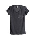 thumbnail image 1 of Thread Tank Polygon Tattoo Heart Mom Women's Relaxed V-Neck T-Shirt Tee Charcoal Small, 1 of 4