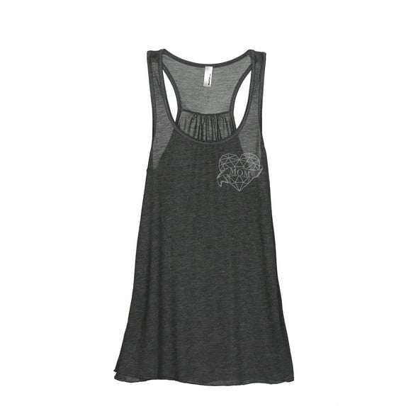Thread Tank Polygon Tattoo Heart Mom Women's Sleeveless Flowy Racerback Tank Top Charcoal Small